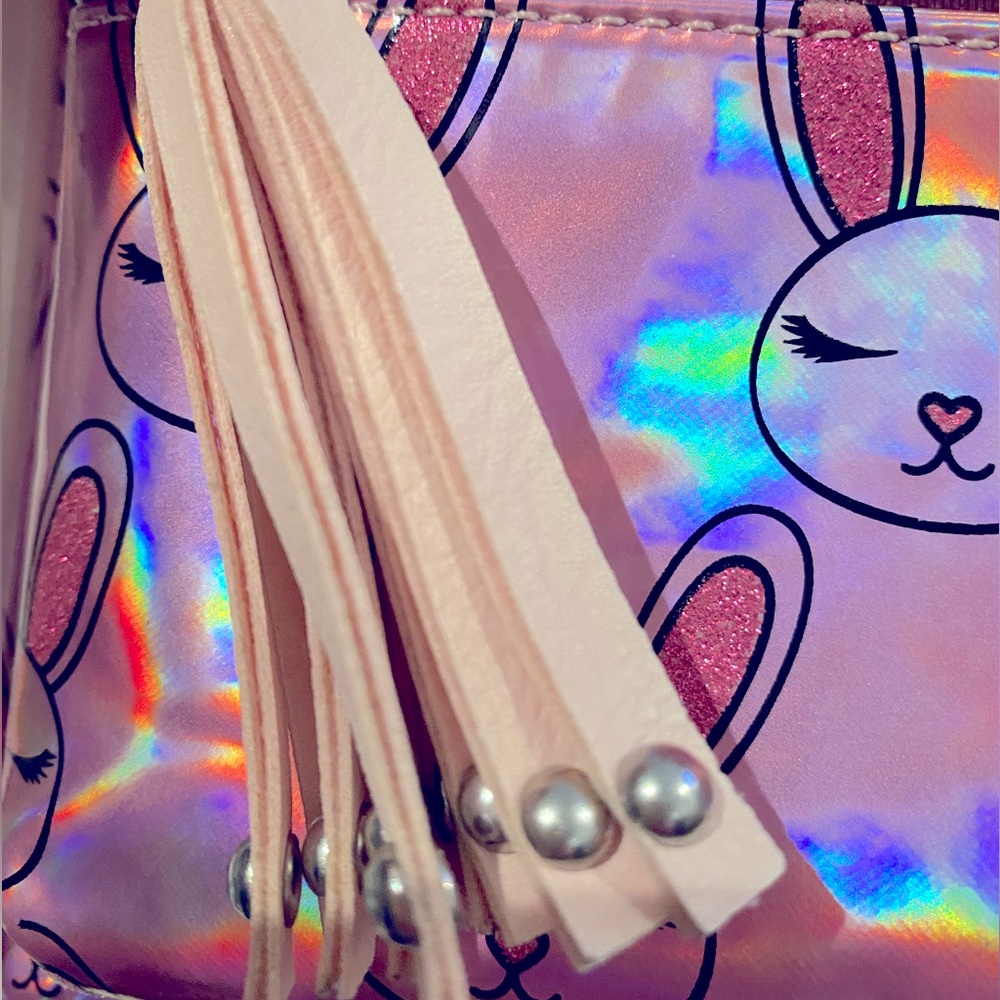 OMG Accessories Bunny Rabbit Iridescent Pink Backpack - Picture 7 of 9